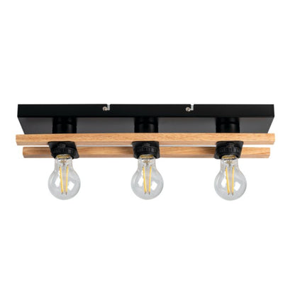 Loft-væglampe LightLogic LL BURI 3xE27 66232 i træ, 1 stk.
