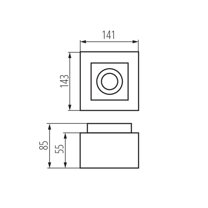 LightLogic LL CEILING LAMP 01W 31381 hvid overflademonteret loftlampe, 1 stk.