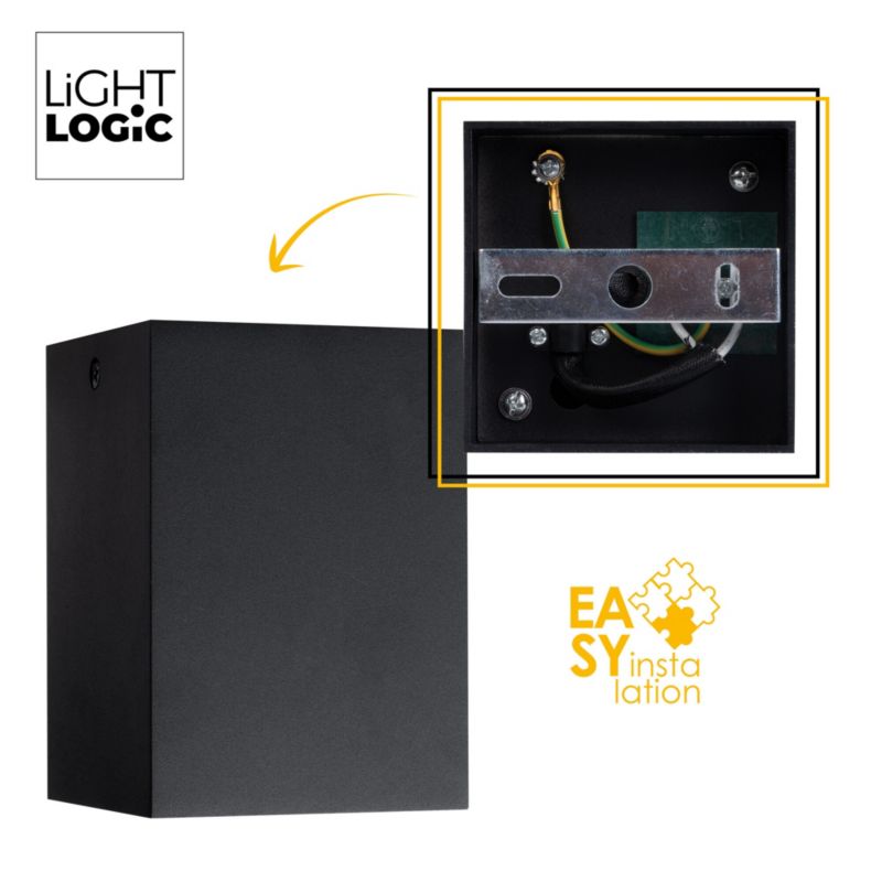 LightLogic LL CUKI GU10 B sort loftspot, 1 stk.