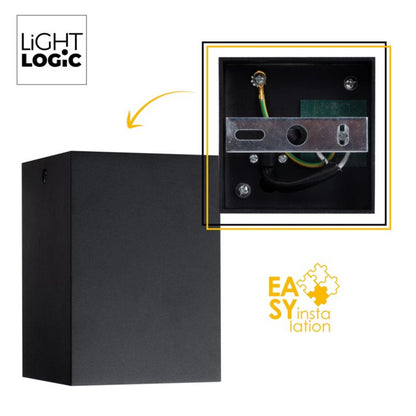 LightLogic LL CUKI GU10 B sort loftspot, 1 stk.