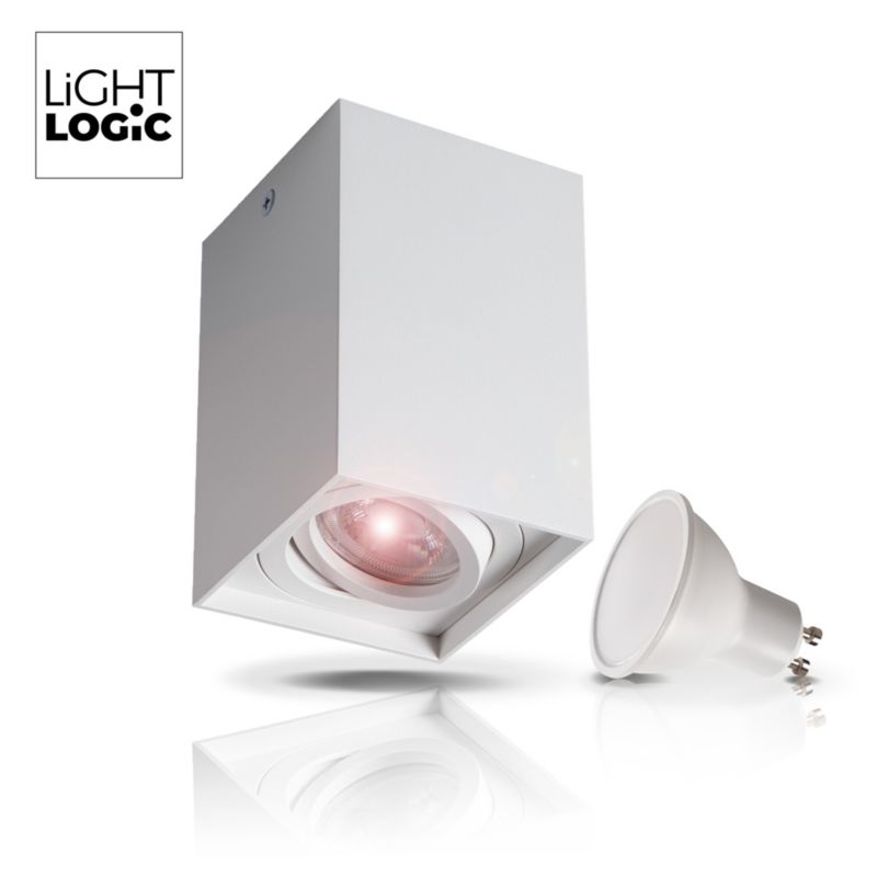 LightLogic LL CUKI GU10 W loftlampe, hvid, 1 stk.