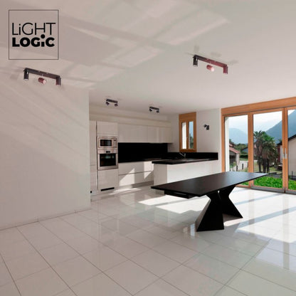 LightLogic LL OSLO EL-3I B-SR 30550 tredobbelt spot loftlampe halogen vægmonteret 1 stk.