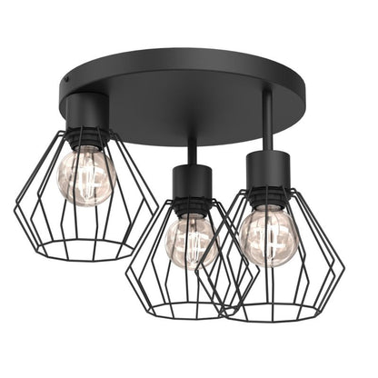 Loftslampe Parkla Basket 3-punkts E27 Sort