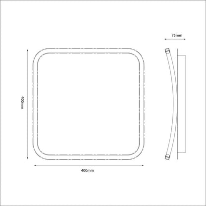 Loftslampe Milagro Cali LED 30 W 40x40 cm Hvid