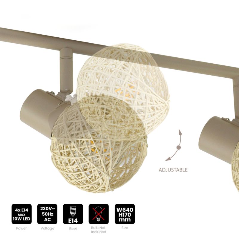 Loftslampe Milagro Dex 4xE14 Beige