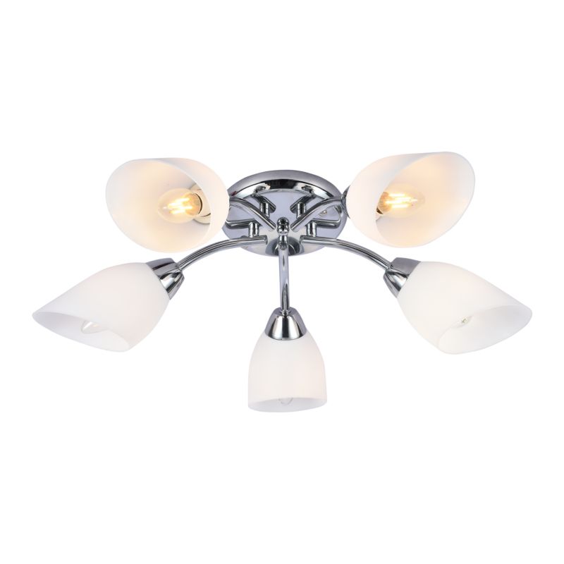Loftslampe Portos 5 x E14 Krom
