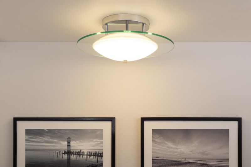 SPOT Light loftlampe 1xLED 22W med krom og transparent glas, polsk producent, 1 stk.