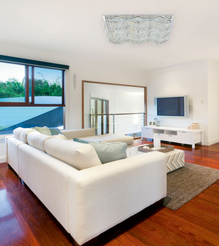 SPOT Light loftlampe 1xLED 24W med elegant kombination af krom og transparente krystaller, 1 stk.