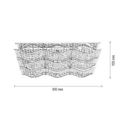 SPOT Light loftlampe 1xLED 24W med elegant kombination af krom og transparente krystaller, 1 stk.