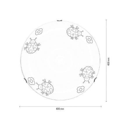 SPOT Light loftlampe 2xE27 60W hvidt glas med flerfarvet mariehønemønster, polsk producent, 1 stk.