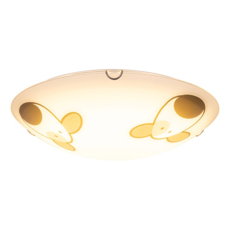 Loftlampe SPOT Light 2xE27 60W Hvidt glas med flerfarvet hundemotiv, polsk producent, 1 stk.