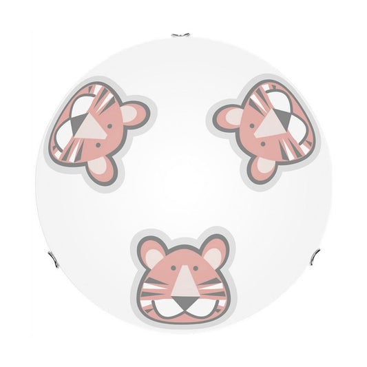 SPOT Light loftlampe 2xE27 60W hvidt glas med flerfarvet tigerprint, polsk producent, 1 stk.