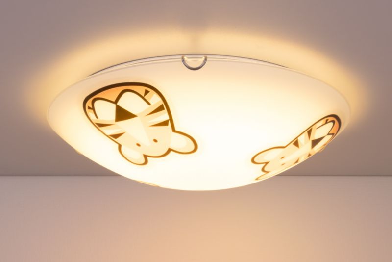 SPOT Light loftlampe 2xE27 60W hvidt glas med flerfarvet tigerprint, polsk producent, 1 stk.