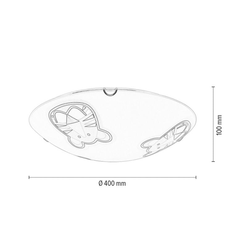SPOT Light loftlampe 2xE27 60W hvidt glas med flerfarvet tigerprint, polsk producent, 1 stk.
