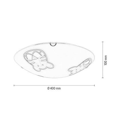 SPOT Light loftlampe 2xE27 60W hvidt glas med flerfarvet tigerprint, polsk producent, 1 stk.
