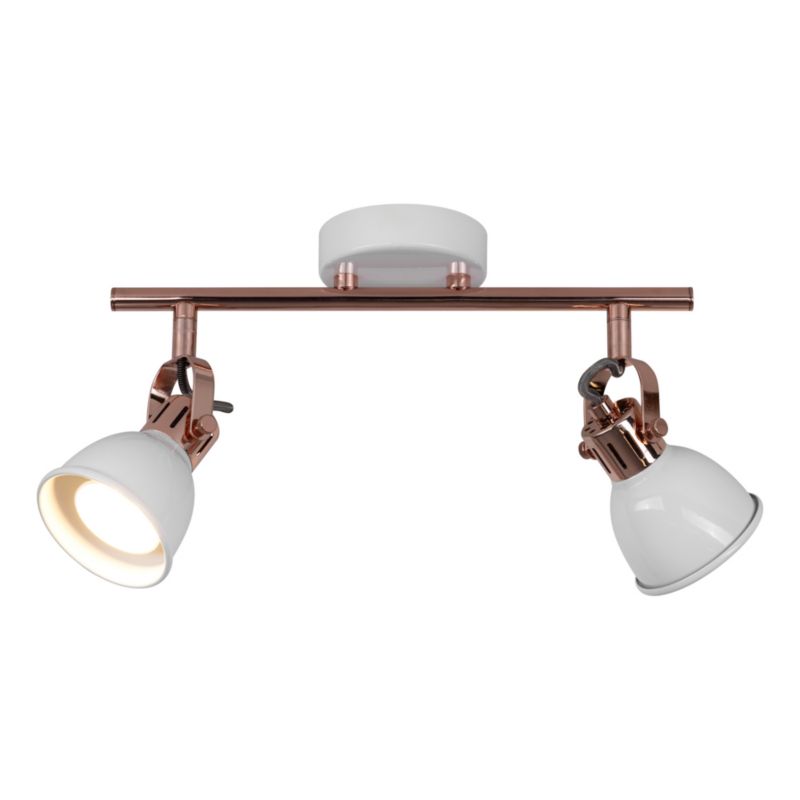 Loftlampe SPOT Light 2xGU10 Max. 50W Moderne Kombination af Kobber og Hvid, Polsk Producent, 1 stk.