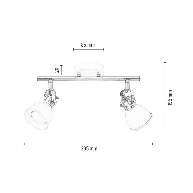 Loftlampe SPOT Light 2xGU10 Max. 50W Moderne Kombination af Kobber og Hvid, Polsk Producent, 1 stk.