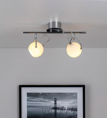 SPOT Light loftlampe 2xLED 3W klassisk kombination af krom og hvid fra polsk producent, 1 stk.