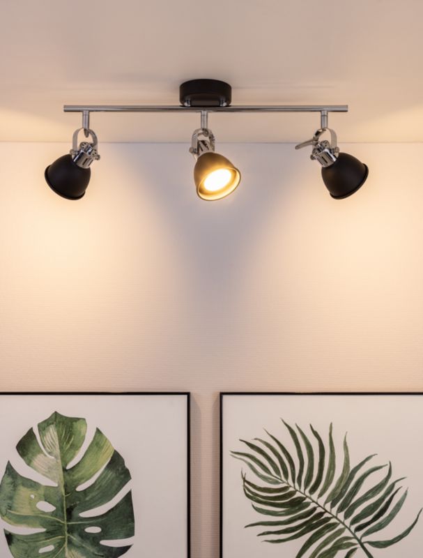 Loftlampe SPOT Light 3xGU10 Max. 50W Modernistisk kombination af krom og sort fra polsk producent, 1 stk.