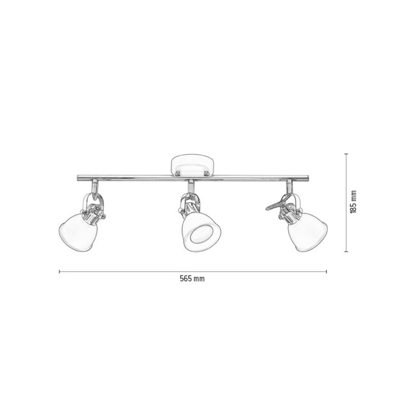 Loftlampe SPOT Light 3xGU10 Max. 50W Modernistisk kombination af krom og sort fra polsk producent, 1 stk.