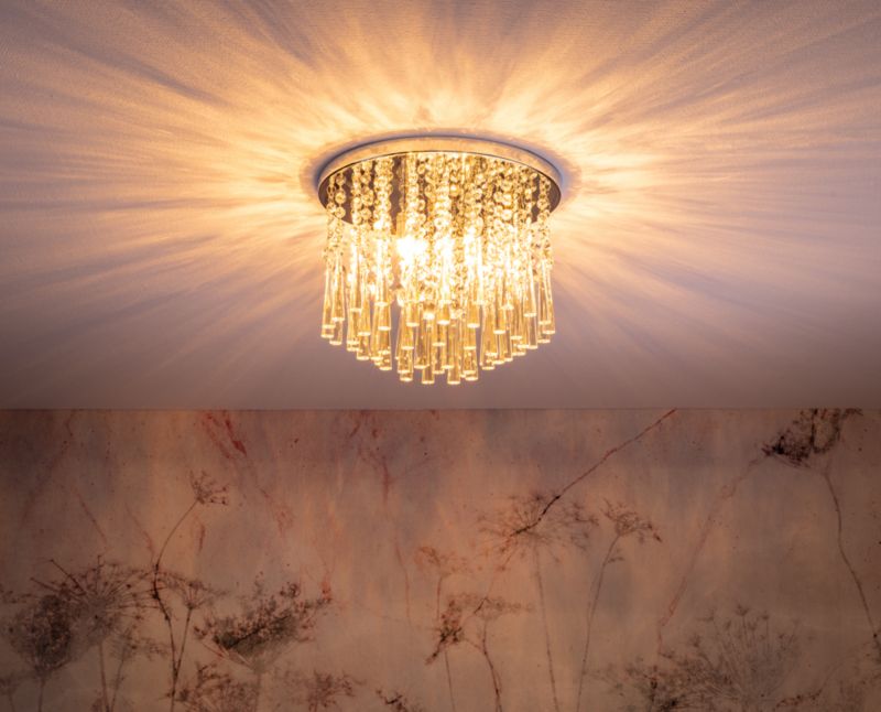 Spot Light loftlampe 4xG9 maks. 3W med unikt design, kombination af krom og transparente krystaller, 1 stk.