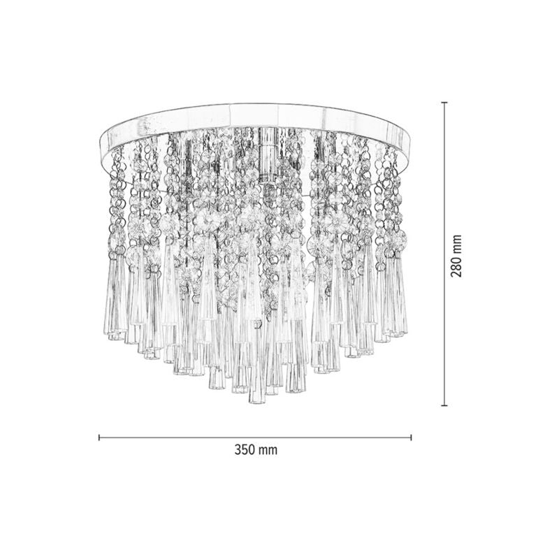 Spot Light loftlampe 4xG9 maks. 3W med unikt design, kombination af krom og transparente krystaller, 1 stk.
