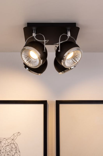 Spotlight loftlampe 4xGU10 LED 6W klassisk sort i industriel stil, polsk producent, 1 stk.