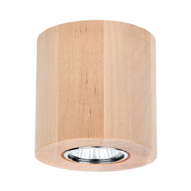 SPOT Light rund loftlampe 1xGU10 maks. 6W naturlig FSC-birk, polsk producent, 1 stk.