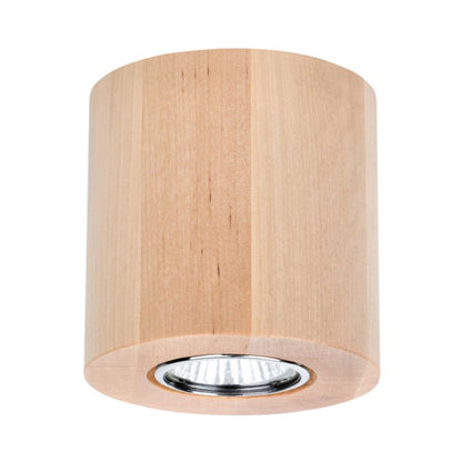 SPOT Light rund loftlampe 1xGU10 maks. 6W naturlig FSC-birk, polsk producent, 1 stk.