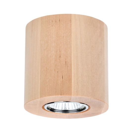 SPOT Light rund loftlampe 1xGU10 maks. 6W naturlig FSC-birk, polsk producent, 1 stk.