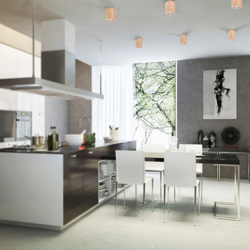 SPOT Light rund loftlampe 1xGU10 maks. 6W naturlig FSC-birk, polsk producent, 1 stk.