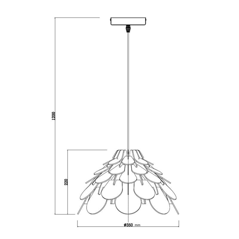 Loftslampe Burgo 5915 35 cm Lys Træ 1xE27
