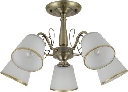 Loftslampe Lysekrone Losanna 5-Armet E14 Patina