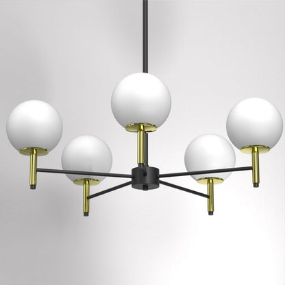 Loftslampe Lysekrone Awinion 6 x E27 Sort/Guld