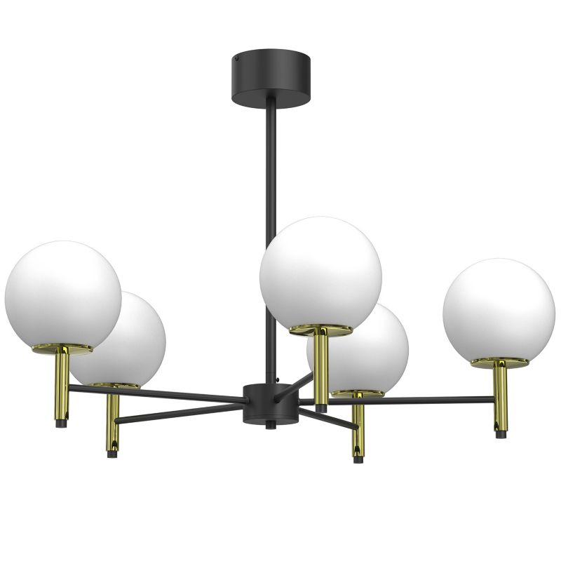 Loftslampe Lysekrone Awinion 6 x E27 Sort/Guld