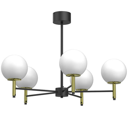 Loftslampe Lysekrone Awinion 6 x E27 Sort/Guld