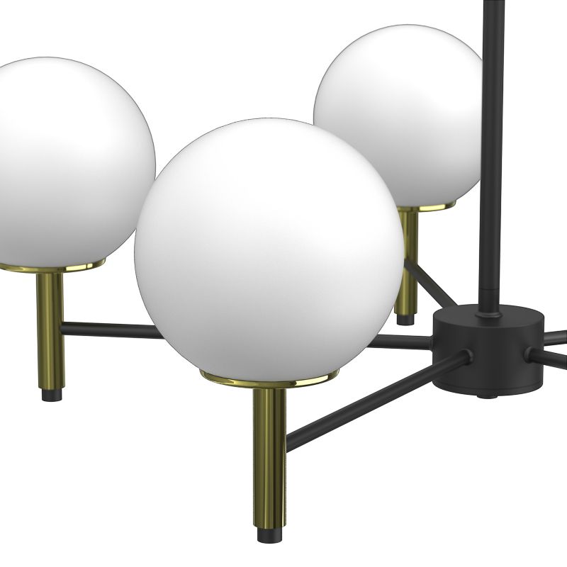 Loftslampe Lysekrone Awinion 6 x E27 Sort/Guld