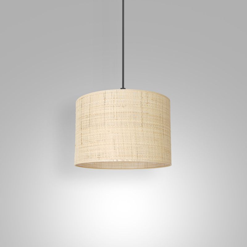 Loftslampe Lysekrone Rattan 1xE27 Sort Mat 110 cm
