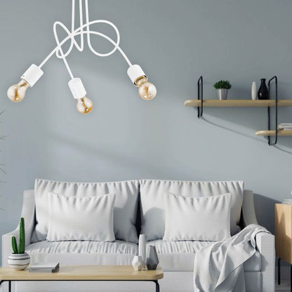 Loftslampe Lysekrone Tango 3 x 60 W E27 Hvid