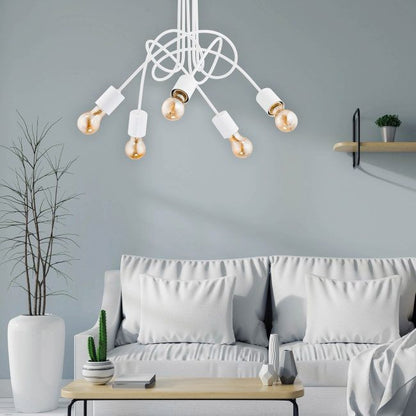 Loftslampe Lysekrone Tango 5 x 60 W E27 Hvid