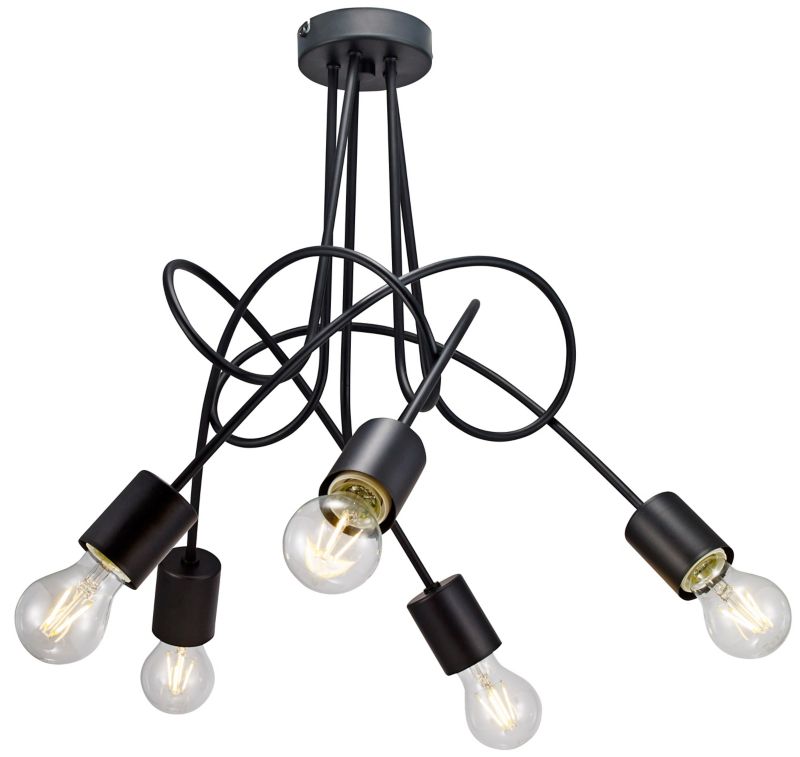 Loftslampe Lysekrone Tango 5 x 60 W E27 Sort