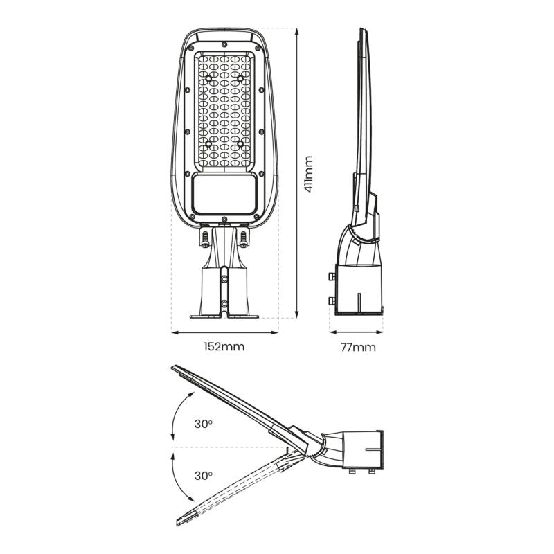 Udendørslampe Alley 50 W 4000 K 230 V Grå