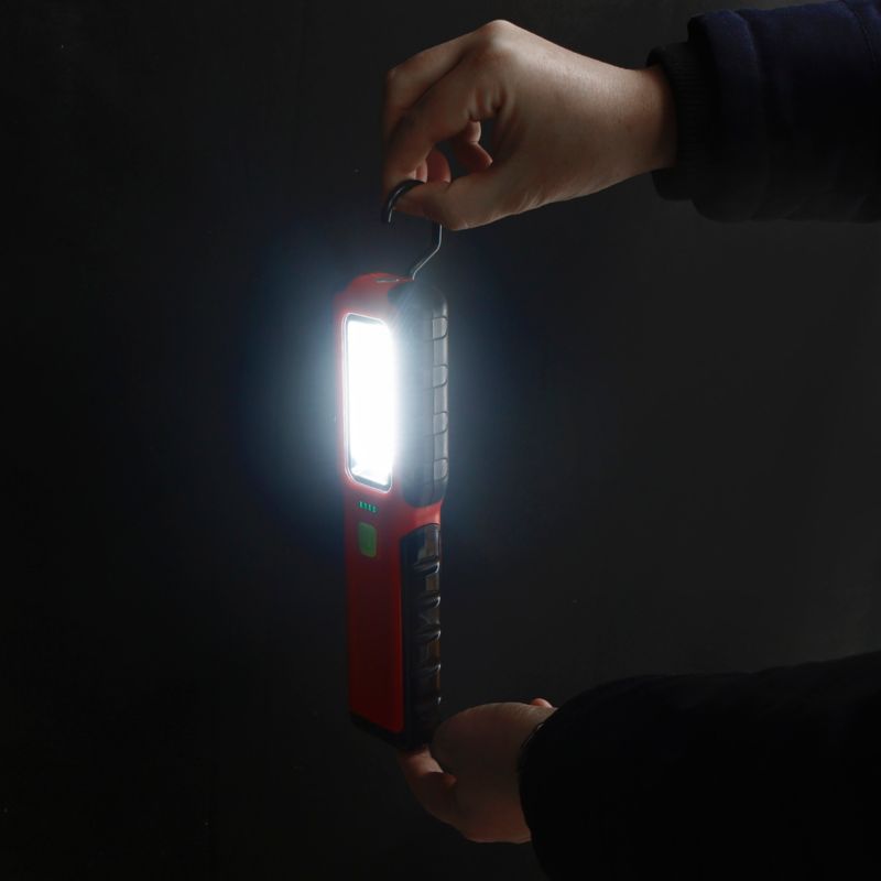 LED Arbejdslampe Genopladelig 8W Rød-Sort