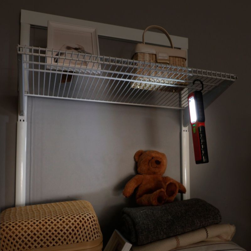 LED Arbejdslampe Genopladelig 8W Rød-Sort