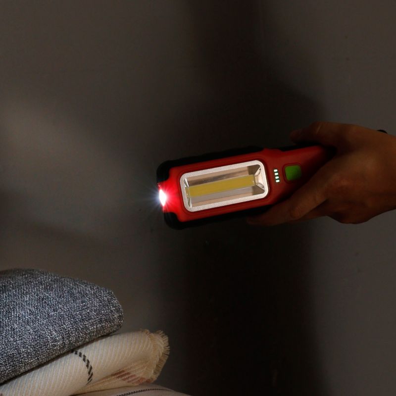 LED Arbejdslampe Genopladelig 8W Rød-Sort