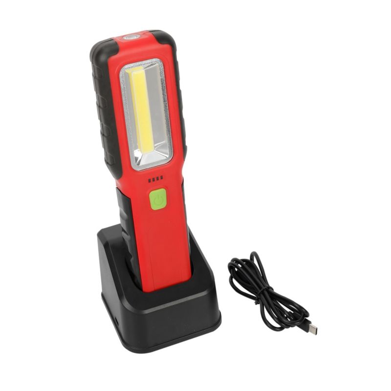 LED Arbejdslampe Genopladelig 8W Rød-Sort