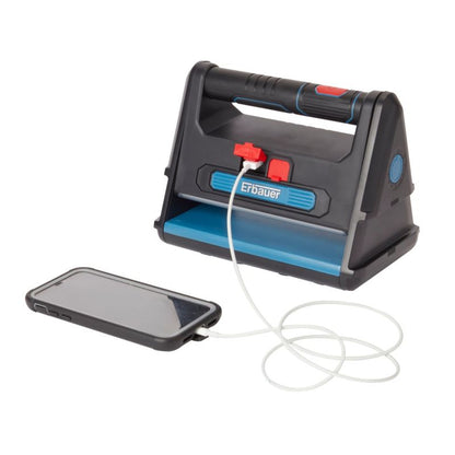Erbauer 20 W arbejdslygte med USB og bilstik