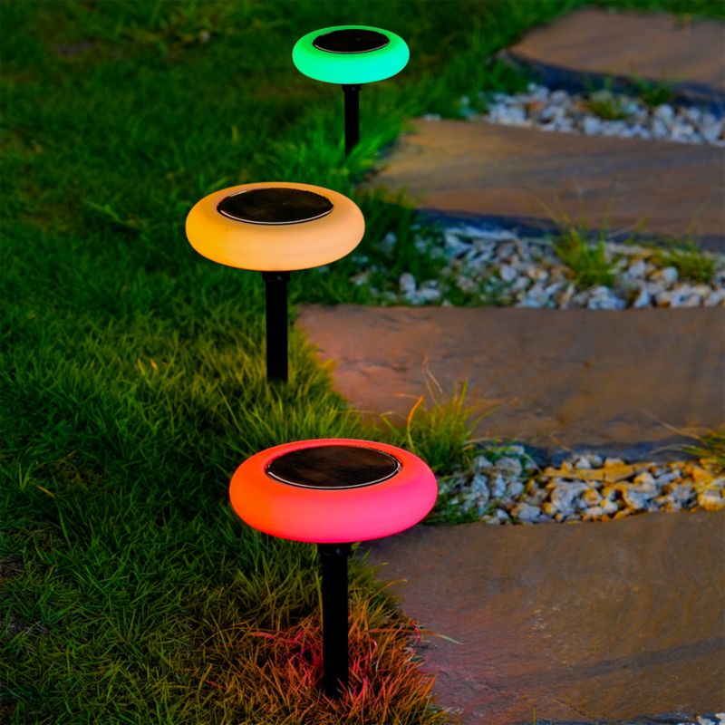 Solarskovelampe RGB IP65 Sort/Hvid 138 mm