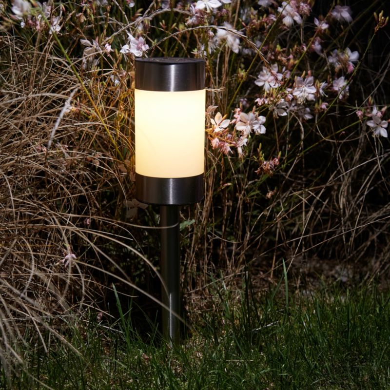 Solarspydlampe RGBW IP44 Rustfrit Stål 43,5 cm