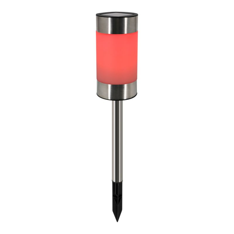 Solarspydlampe RGBW IP44 Rustfrit Stål 43,5 cm